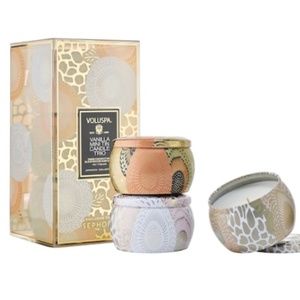 VOLUSPA Mini Vanilla Tin Candle Set
